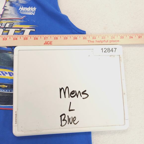 NASCAR Chase Elliott Graphic Racing Tank Top Shirt Mens Size Large L Blue - Picture 7 of 9